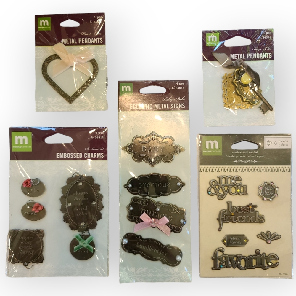 Making Memories Embossed Metal Pendants, Signs, and Charms | Crafting materials